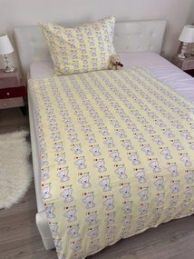 Gyermek pamut lepedők Bear love TiaHome - 1x Párna 90x70cm, 1x Paplan 140x200cm