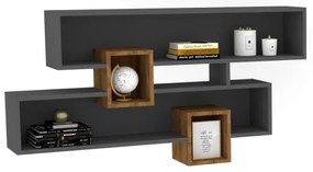 Fali polc KAREN 120x72,2 cm antracit/barna