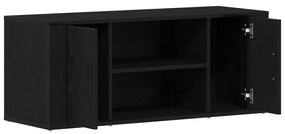 TV Szekrény Fekete Tölgy 100x35x40 cm Szerelt Fa