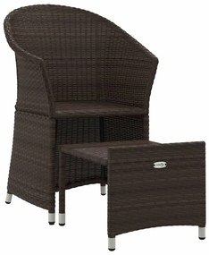 2 részes barna polyrattan kerti ülőgarnitúra párnákkal