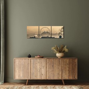 Kép - Város köd alatt (órával) (90x30 cm)