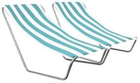 2 db összecsukható strandnyugágy szett SAND, türkiz csíkos