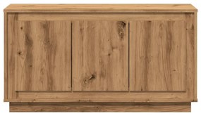 kézműves tölgy színű szerelt fa tálalószekrény 102 x 35 x 55 cm