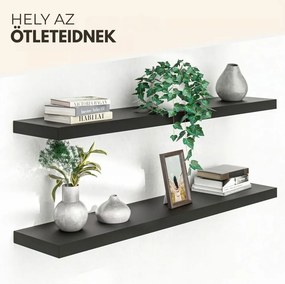 FIGO + fali polc konzollal, 110cm, fekete Casaria