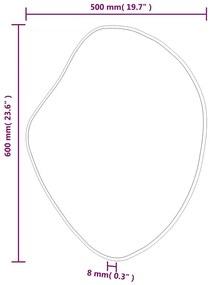 ezüstszínű falitükör 60x50 cm