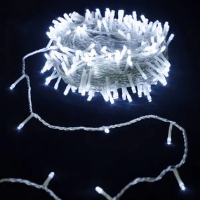 Karácsonyfa fényfüzér hideg fehér 10 m kültérre és beltérre időzítővel