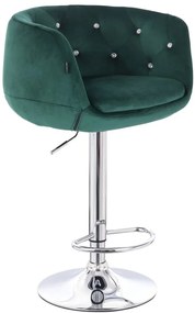 HR333CW Sötétzöld modern velúr szék krómozott lábbal