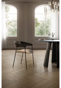 Kerek étkezőasztal fekete asztallappal ø 120 cm Zuri – MOME