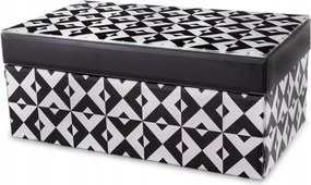 Glamour Üveg Ékszerdoboz Elegáns Fekete Fehér 21x9 CM