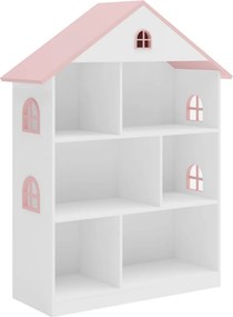 Gyerek könyvespolc, fehér/rózsaszín, MAISON TYP 1
