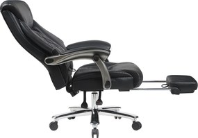 Irodai szék, fekete ekobőr/króm, teherbírás 150 kg, URIEN