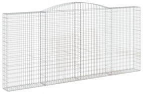 5 db íves horganyzott vas gabion kosár 400x30x180/200 cm