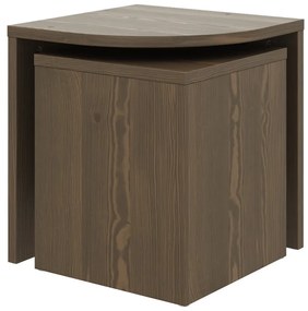 Sötétbarna borovi fenyő dohányzóasztal szett 2 db-os Combine – Karup Design