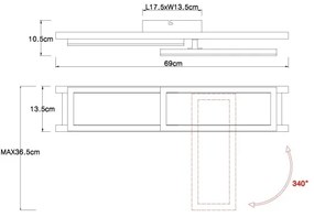 Globo 67266D - LED Mennyezeti lámpa ILLA LED/20W/230V