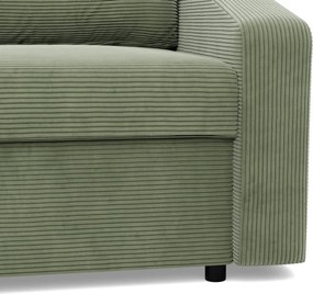 Zeus sarokkanapé, 2 ágyneműtartóval, döntött kartámasz, kordbársony, univerzális oldal, bonell töltet, zöld