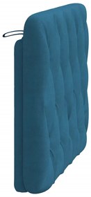 kék bársony fejtámla párna 100 cm