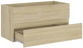 Sonoma tölgy színű szerelt fa mosdószekrény 90 x 38,5 x 45 cm