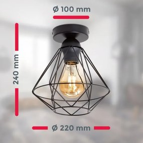 Mennyezeti lámpa 1xE27/40W/230V fekete