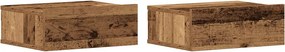 vidaXL 2 db antik fa szerelt fa lebegő éjjeliszekrények 40x32x15 cm
