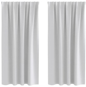 Függönyök függönyökkel 2 pcs Világosszürke 175x140cm Poliészter