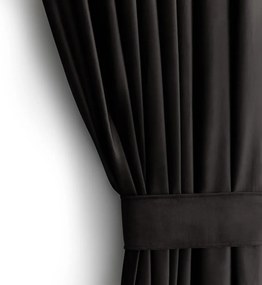 Fekete bársony dimout (részleges sötétítő) függöny 140x270 cm – Restilo