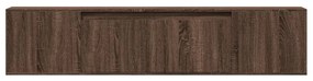 barna tölgy színű fali TV-szekrény LED-del 180 x 31 x 39,5 cm