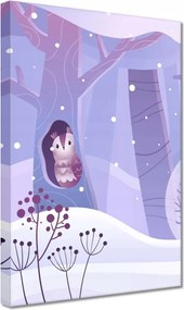 Vászonkép 20x30 Bagoly a téli időszakban