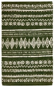 Ethnic zöld-fehér pamut szőnyeg, 55 x 110 cm - Webtappeti