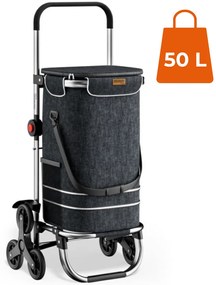 Jurhan COMFORT bevásárlótáska lépcsőjáró kerekekkel, 50l, fekete