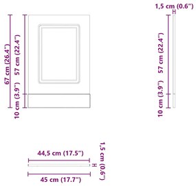 mosogatógép panel Kalmar füstölt tölgy 45x1,5x67 cm
