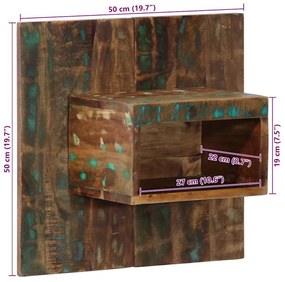 Éjjeli szekrény többszínű 50x27x50 cm fa újrahasznosított