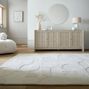 Elefántcsont színű kézi szövésű gyapjú szőnyeg 160x230 cm Gigi – Flair Rugs