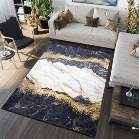 TOSCANA Modern sötétszürke szőnyeg absztrakt mintával Szélesség: 140 cm | Hossz: 200 cm