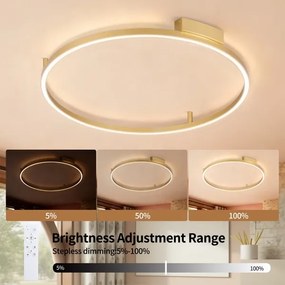 Brilagi PORTOFINO dimmelhető LED lámpatest, 60W, 230V, Ø 80 cm, arany + távirányító