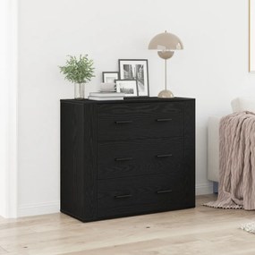 Oldalszekrény Fekete Tölgy 33x80x70 cm Műgyanta
