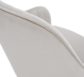 Design fotel, bézses szürke Velvet szövet, AURIL