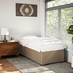 cappuccino színű műbőr ágykeret 80 x 200 cm
