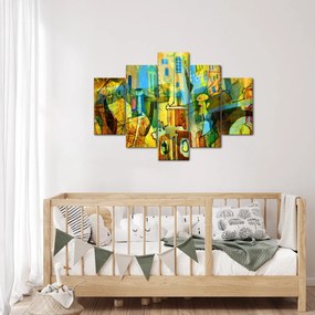 Kép - Építészet, kubista absztrakció (150x105 cm)