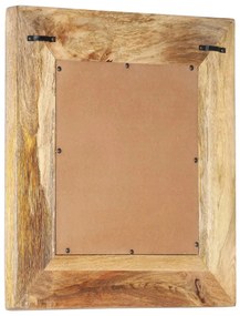 kézzel faragott tömör mangófa tükör 50 x 50 x 2,6 cm