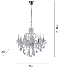 Paul Neuhaus 3081-00 - Kristálycsillár láncon GRACIA 8xE14/40W/230V