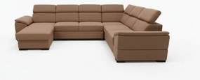 Ággyá alakítható ülőgarnitúra GRANADA, univerzális U-alakú sarokkal és tárolóhellyel, barna