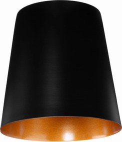 Fém lámpabúra fekete kúp arany közép loft E27