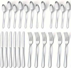 Evőeszköz Szett 6 Személyes 24 Részes Ezüst