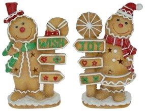 Mézeskalács figura táblával karácsonyi LED-es dekoráció két féle / Wish
