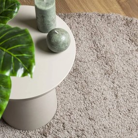 PAMPLONA bézs magas szálú bolyhos modern szőnyeg Ø 80 cm
