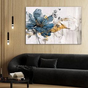 DUBLEZ | Fából készült virág kép a hálószobába - Kék szenvedély