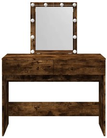 füstös tölgy színű fésülködőasztal LED-del 100 x 40 x 130 cm