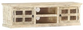 fehér tömör mangófa TV-szekrény 130x30x36 cm
