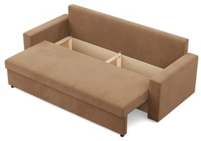 Zeus kanapéágy, szövet anyag, hab töltet, egyenes kartámasz, barna