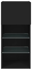 fekete TV-szekrény LED-világítással 40,5x30x90 cm